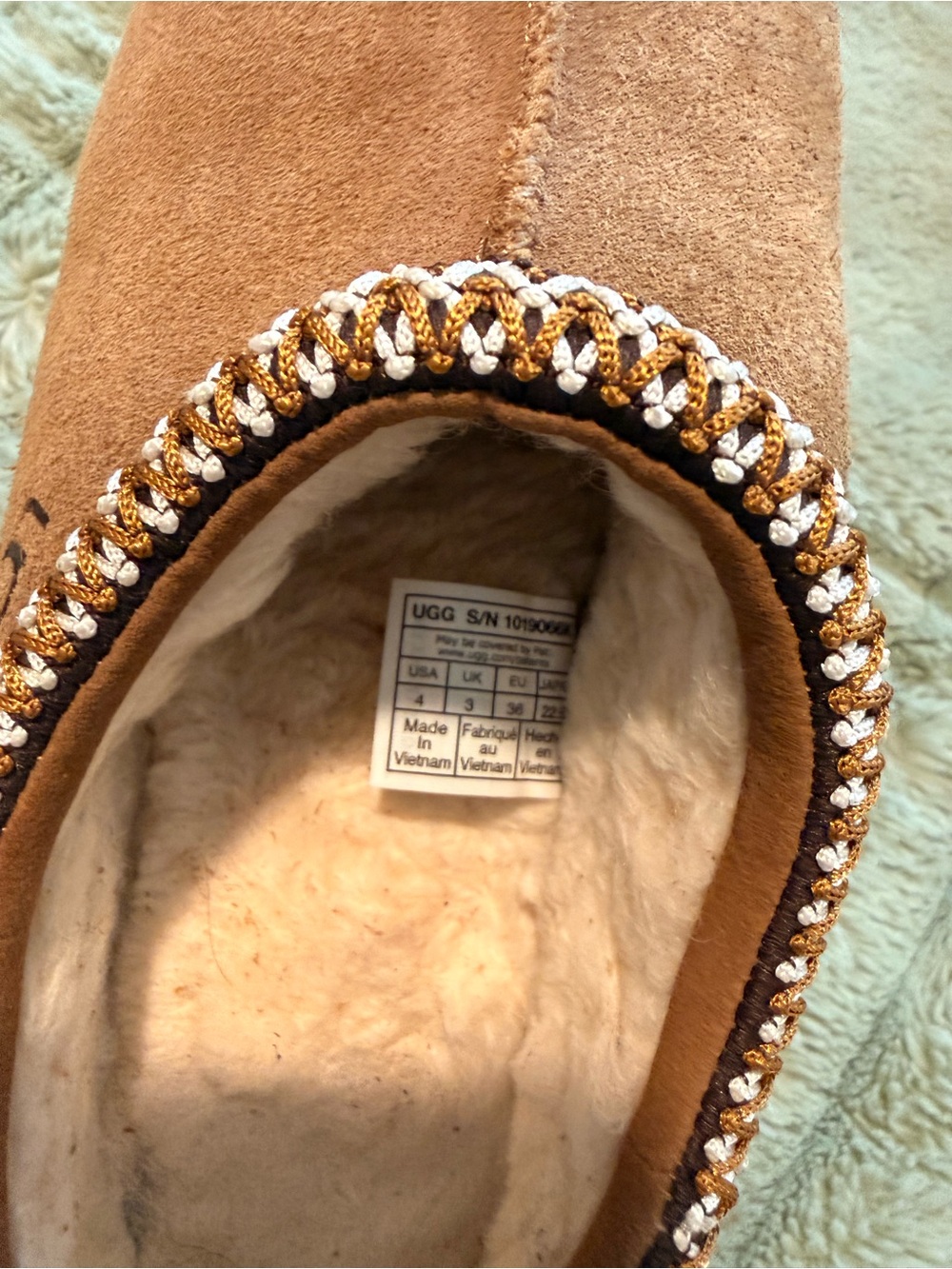UGG Chestnut Brown Suede Slip-On Slippers - Picture 3 of 3